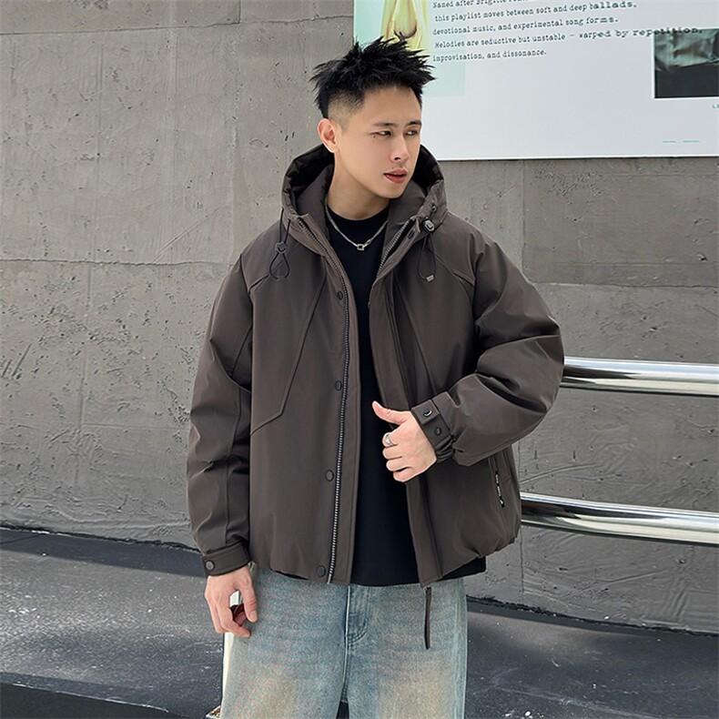 2025新标90白鸭绒连帽男羽绒服日系风外套大码303-P320，男装羽绒服，星座223（原229-2）