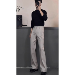 现货主推  弯刀微喇显高宽松百搭休闲西裤男K0822/P45图片