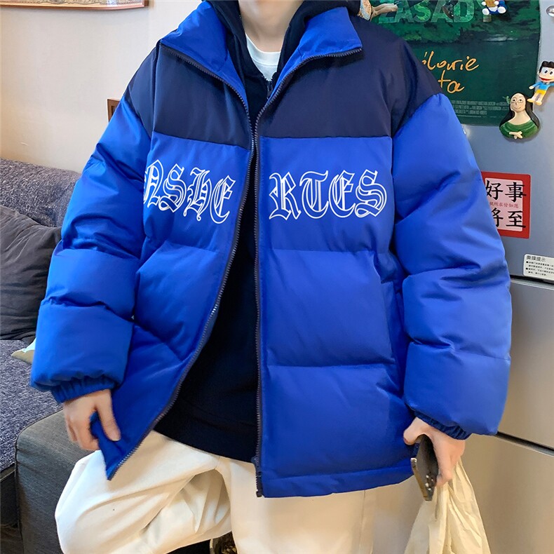 港风  宽松加厚撞色哥特字母北面棉衣棉服外套MY6257特价P85控138图片
