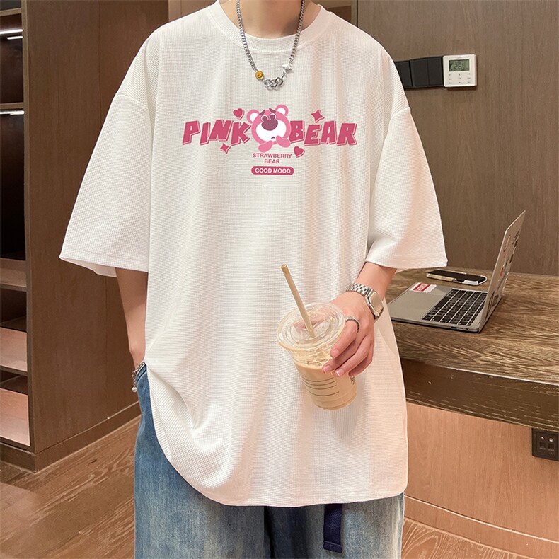 华夫格t恤男短袖男大码五分袖酒店风HT73329-P22,男装T恤,电商A040