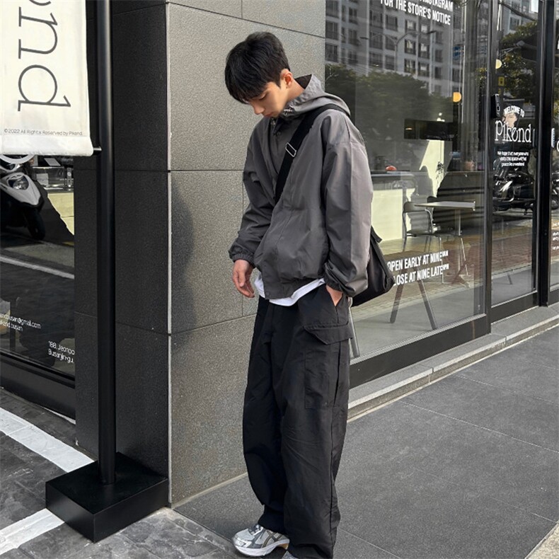 816B-WT005-P85 春季韩系户外夹克运动连帽冲锋衣潮牌情侣图片