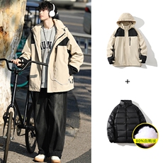 冬上新三合一冲锋衣潮加绒保暖羽绒服外套男女8300-P210控价299，男装羽绒服，电商A441-1