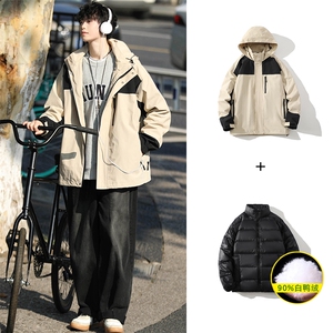 冬上新三合一冲锋衣潮加绒保暖羽绒服外套男女 8300-P210控价299图片