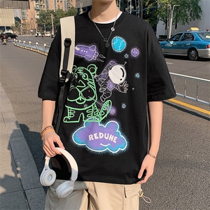 得物抖音 40支双纱高品质潮牌半袖纯棉圆领短袖T恤男女 T7200-P40图片