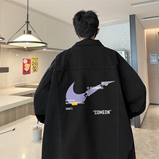 牛仔夹克男大码牛仔外套男茄克NJ77259-P60加绒款-P75，男装夹克，电商A040
