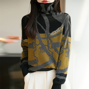 2025年秋季时尚百搭通勤简约休闲高领，女装针织衫/毛衣，唐诺