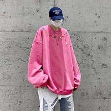 美式潮牌重磅水洗做旧圆领卫衣力推大码男XZ517A-BK5559-P58，男装卫衣，星座517A