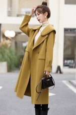 娃娃领双面羊毛大衣女2025春秋爆款高级感洋气流行长款羊毛呢外套，女装双面呢大衣，辉煌依升