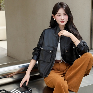 海宁皮衣女真皮2025年秋季新款爆款时尚宽松绵羊皮高端皮夹克外套图片