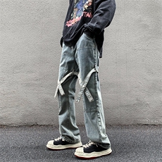 高街潮牌牛仔裤男休闲痞帅工装裤子hiphop美式水洗长裤K601/P42，男装牛仔裤，星座506