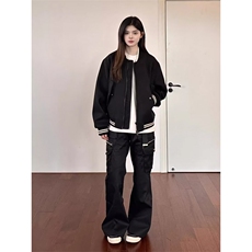 【档口大货】DJK9214-批63春秋棒球领长袖微廓形时装短款棒球服男，女装职业装，星座603-2