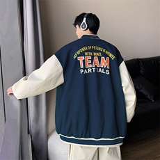 港风上衣夹克宽松落肩拼色棒球服外套JK714-P68，男装夹克，星座1204-3