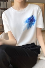 桑蚕丝一百拼接棉时尚短袖清凉夏日T恤多种花色，女装T恤，兴泰羊绒