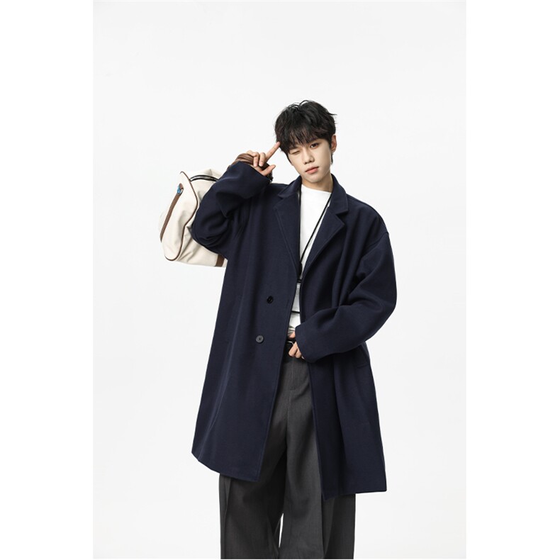 新款呢子大衣男中长款季高端高级感长款风衣外套JK2702P100，男装风衣，电商A128