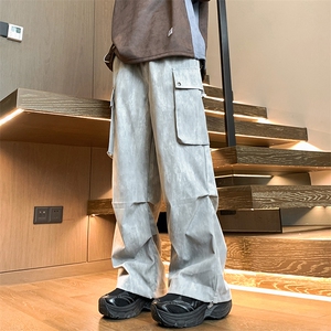 2025秋款扎染脏脏裤情侣工装裤男士宽松休闲裤长裤 K6630-特P50图片