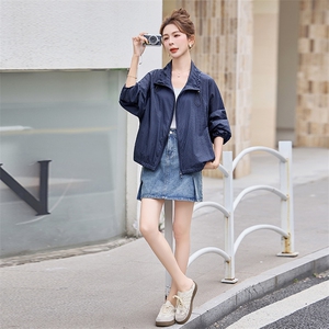 轻薄防晒衣女2025夏新款时尚宽松透气小个子休闲短款巨好看短外套图片