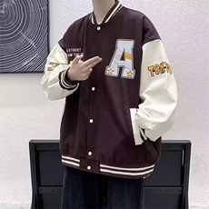 1506-1/JJ091/P41冬季潮牌棒球服男ins大码宽松冬男生休闲夹克，男装夹克，星座1506-1