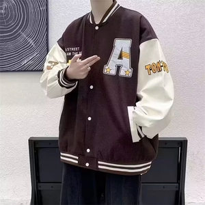 1506-1/JJ091/P41冬季潮牌棒球服男ins大码宽松冬男生休闲夹克图片