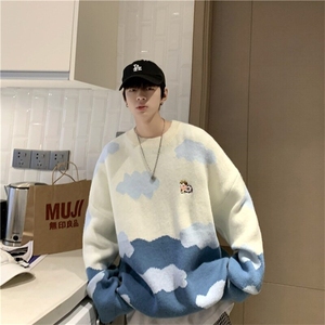 毛衣男ins港风冬新款套头宽松慵懒针织衫韩版潮流个性MZ742-P42图片