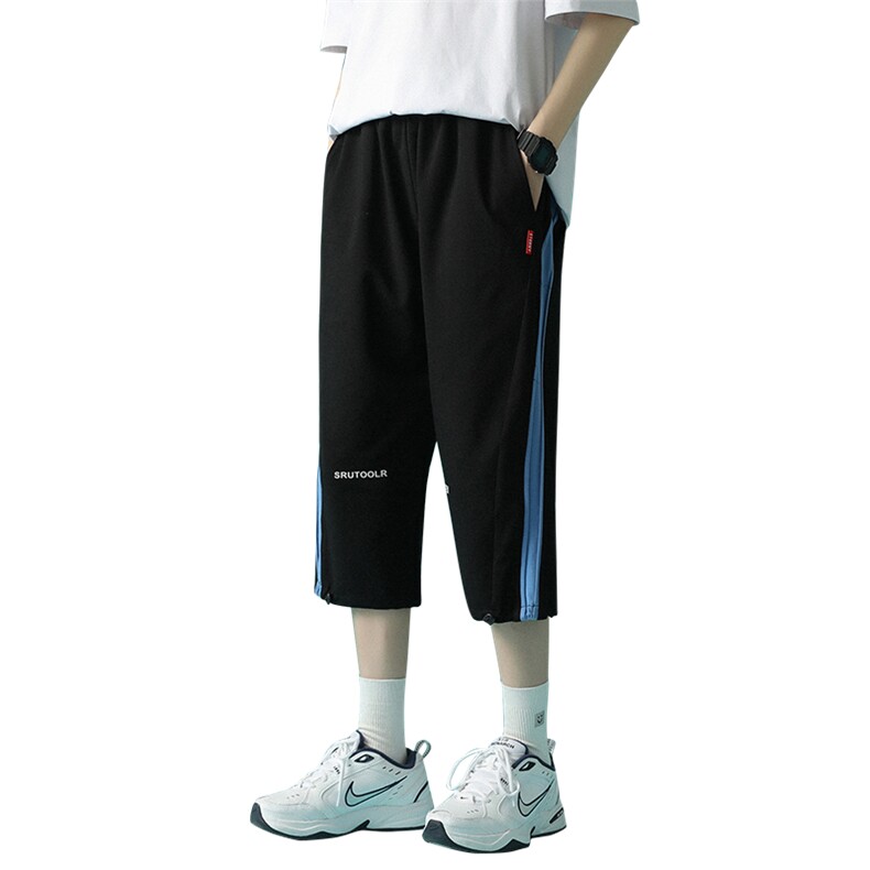 7XL~M 2023夏季新款加肥加大码潮流小脚百搭七分裤男中裤控价68图片