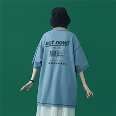 2025夏装新款中性异色车线印花宽松圆领短袖T恤T600/P3548，男装T恤，电商A148-1
