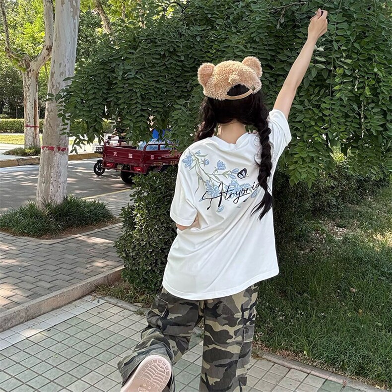 万针全刺绣解构设计260克重磅双纱纯棉高品质美式高街短袖T恤特35,男装T恤,电商A486