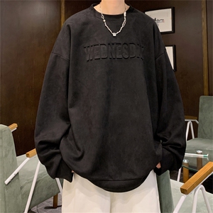 W110/P35春装新款现货纯色卫衣男长袖T恤大码潮男宽松上衣图片