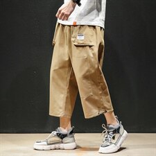 2021夏季新款日系大码休闲裤马切达宽松工装男七分裤K377-P45，男装休闲裤，电商A001