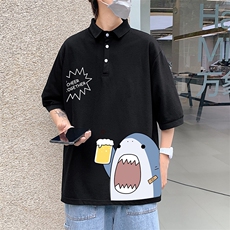PL57137-P35翻领短袖polo衫男大码胖子半袖t恤男有领保罗衫模特，男装Polo衫，电商A040