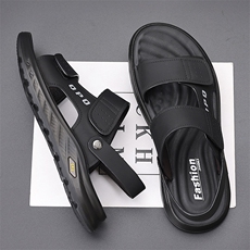 凉鞋男2025夏季透气潮流牛皮休闲沙滩鞋外穿两用凉拖鞋男，男鞋凉鞋，电商A223