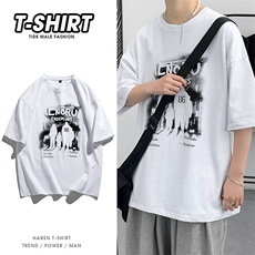 夏新款男纯棉宽松短袖T恤百搭印花体恤打底衫，男装T恤，星座1206-1（原A206-1）