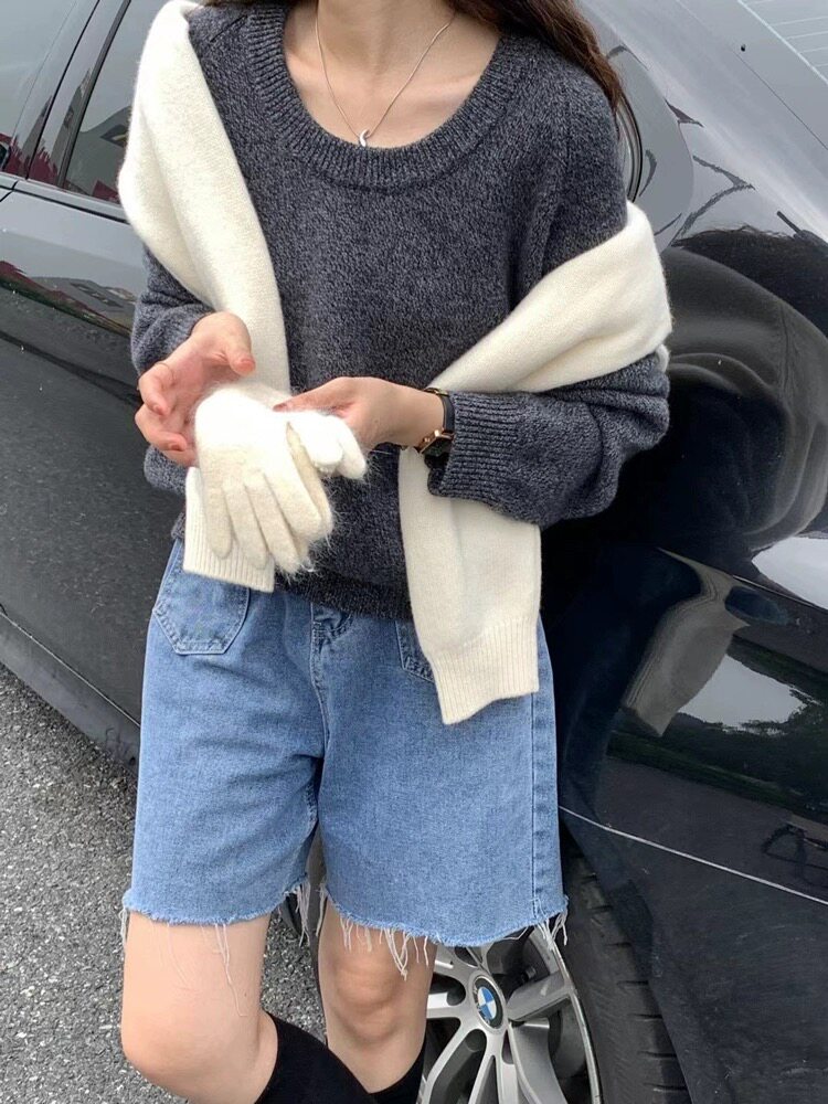 毛衣女宽松慵懒风秋冬百搭韩版针织打底衫内搭上衣,女装羊毛衫,思途羊绒