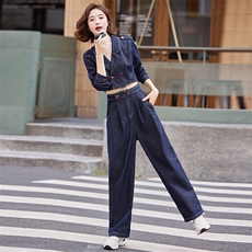 （现货）2026新款女春秋拉链肩章连身裤高端可拆卸工装牛仔连体裤，女装连体裤，印象茜