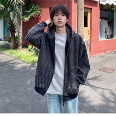 休闲潮牌慵懒夹克男连帽开衫拉链气质帅气潮流流行新款港风，男装夹克，星座1210-1