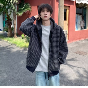 休闲潮牌慵懒夹克男连帽开衫拉链气质帅气潮流流行新款港风图片