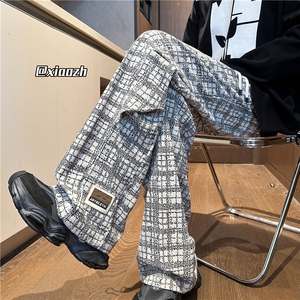 XZ616 秋季新款灯芯绒满印双褶订标休闲长裤 TY1069 P55控68图片