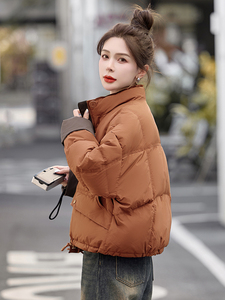 设计感针织拼接短款羽绒服女2025年冬季新款小个子加厚韩版面包服图片