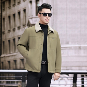 现货新标90绒中青年轻薄羽绒服外套男士羊羔毛领羽绒服夹克图片