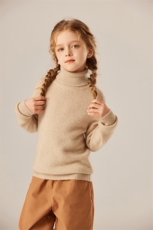 2024秋冬新款童装35%山羊绒7针正肩高翻领纯色羊绒衫，童装儿童羊绒衫，旭泰羊绒