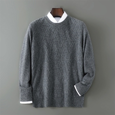2025百搭时尚简约圆领羊毛衫，男装羊毛衫，千国羊绒