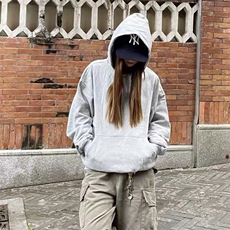 抖音得物高品质二开美式高街重磅结构辑明线纹理连帽卫衣外套W109，男装卫衣，电商A486