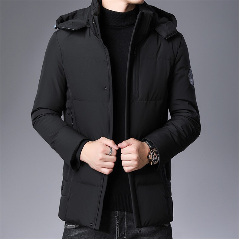 中年男灰鸭绒脱卸帽羽绒服男冬季休闲爸爸冬装外套SFT90508-P280,男装羽绒服,电商B212（原钱塘6029）