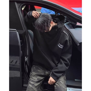 得物品质秋男连帽卫衣字母印花开叉拉链夹克外套WY121 P60图片