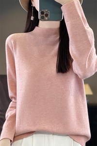 时尚百搭半高领女士针织衫 秋冬必备打底衫 简约纯色显瘦毛衣图片