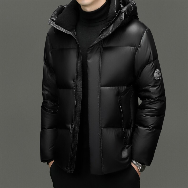 男士户外羽绒服男冬季2025新款加厚连帽面包服短款鸭绒保暖外套潮,男装羽绒服,电商B212（原钱塘6029）