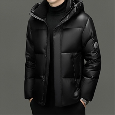 男士户外羽绒服男冬季2025新款加厚连帽面包服短款鸭绒保暖外套潮，男装羽绒服，电商B212（原钱塘6029）