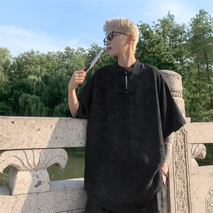 量大优 供视频 新风 龙凤提花冰丝短袖短裤套装男 TZ2406-特P60图片