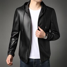X2023秋冬新款海宁皮衣男士绵羊皮夹克连帽P570，男装皮衣，电商B360