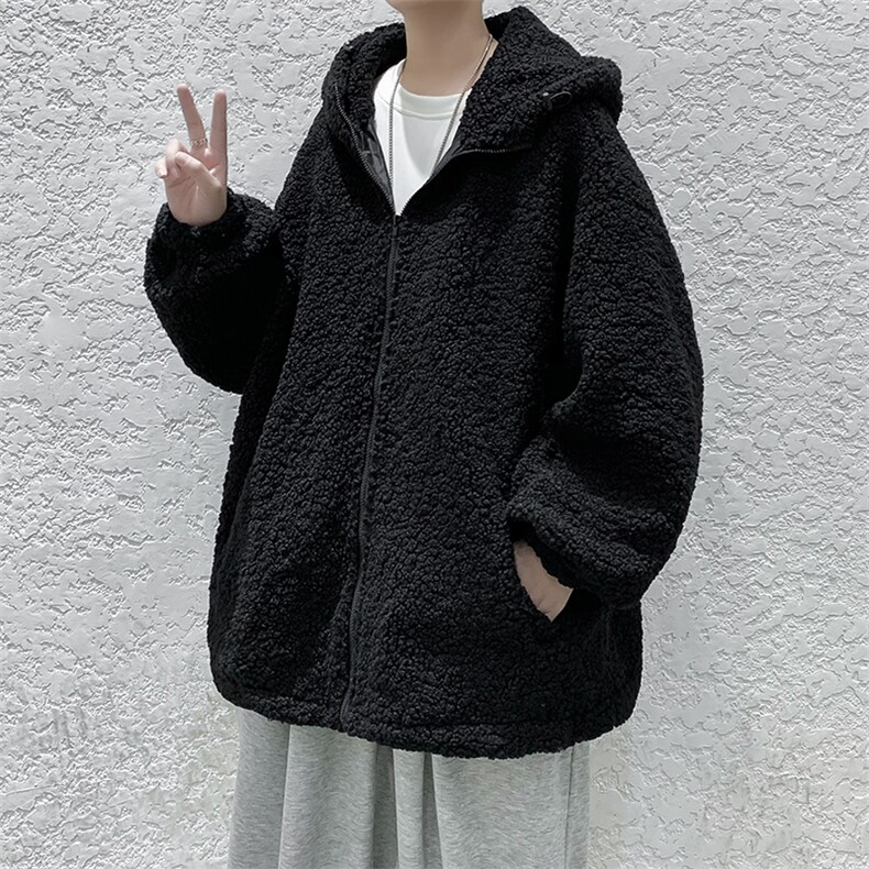 现货冬装男女款宽松休闲大码羊羔毛棉衣中性情侣棉袄外套DM70-P95,男装棉衣,电商D321-1