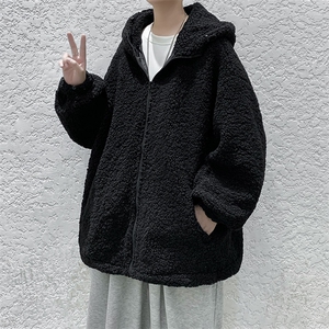 现货冬装男女款宽松休闲大码羊羔毛棉衣中性情侣棉袄外套DM70-P95图片